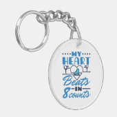 Mijn hart klopt in 8 tellen kunstschaatser sleutelhanger (Voorkant Links)