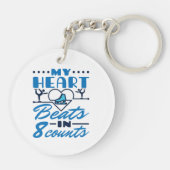 Mijn hart klopt in 8 tellen kunstschaatser sleutelhanger (Achterkant)