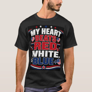 Mijn hart klopt rood wit & blauw t-shirt