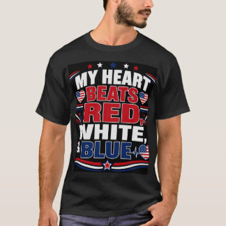 Mijn hart klopt rood wit & blauw t-shirt