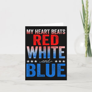 Mijn hart klopt rood wit en blauw Amerikaanse vlag Kaart