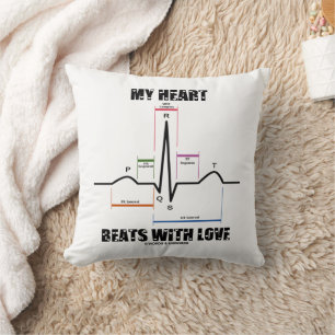 Mijn hart klopt van liefde Elektrocardiogram ECG Kussen