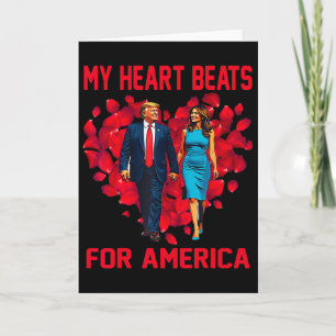 Mijn hart klopt voor Amerika Trump Valentijnsdag 3 Kaart