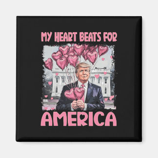 Mijn hart klopt voor Amerika Trump Valentijnsdag Magneet
