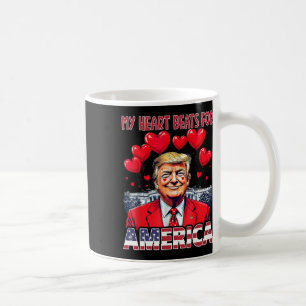 Mijn hart klopt voor Amerika Trump Valentijnsdag U Koffiemok