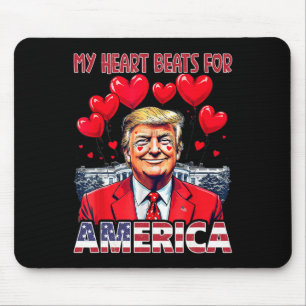 Mijn hart klopt voor Amerika Trump Valentijnsdag U Muismat