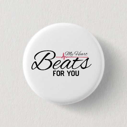 Mijn hart klopt voor jou ronde button 3,2 cm (Voorkant)