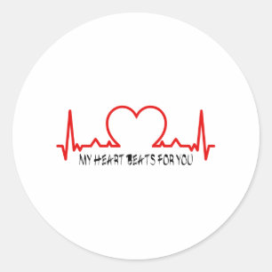 Mijn hart klopt voor jou! ronde sticker