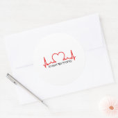 Mijn hart klopt voor jou! ronde sticker (Envelop)