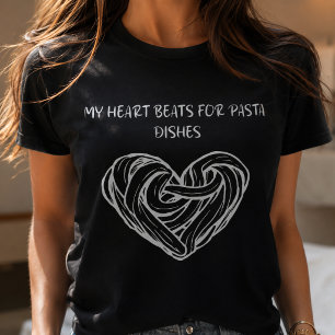 Mijn hart klopt voor pastagerechten Eten liefhebbe T-shirt