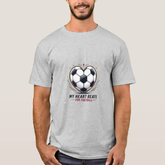 Mijn hart klopt voor persoonlijk voetbal voetbal T T-shirt
