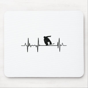 Mijn hart klopt voor snowboard fan ECG Muismat
