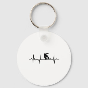 Mijn hart klopt voor snowboard fan ECG Sleutelhanger