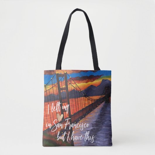 Mijn hart lag in San Francisco Tote Bag (Voorkant)