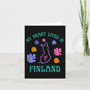 Mijn hart leeft in Finland Retro Groovy Reizen En Kaart