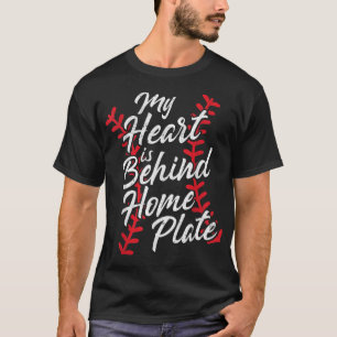 Mijn hart ligt achter het Bord van Baseball Laces  T-shirt