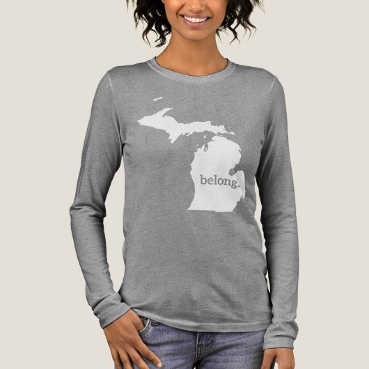 Mijn hart ligt bij de Michigan State Pride Tri-Blend Shirt (Voorkant)