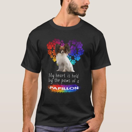 Mijn hart ligt bij de poten van een papillon t-shirt (Voorkant)