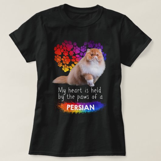 Mijn hart ligt bij de poten van een perzisch kat t-shirt (Design voorkant)
