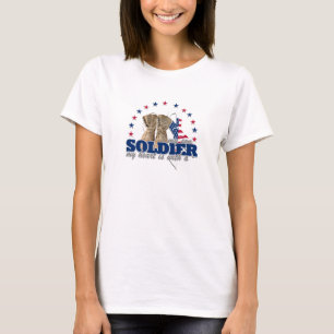mijn hart ligt bij een soldaat mijn zoon t-shirt