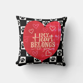 Mijn hart ligt bij jouw pootafdruk kussen