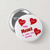 Mijn hart ligt bij mijn familie Button (Voorkant /achterkant)