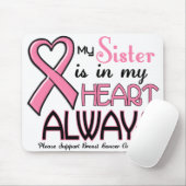 Mijn hart ligt bij mijn zuster BREAST CANCER Muismat (Met muis)