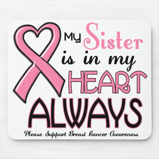 Mijn hart ligt bij mijn zuster BREAST CANCER Muismat (Voorkant)
