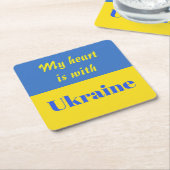 Mijn hart ligt bij Oekraïne Kartonnen Onderzetters (Schuin)