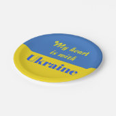 Mijn hart ligt bij Oekraïne Papieren Bordje (Gekanteld)