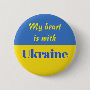 Mijn hart ligt bij Oekraïne Ronde Button 5,7 Cm