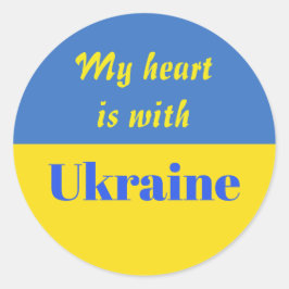 Mijn hart ligt bij Oekraïne Ronde Sticker