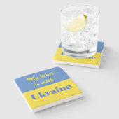 Mijn hart ligt bij Oekraïne Stenen Onderzetter (Zijkant)