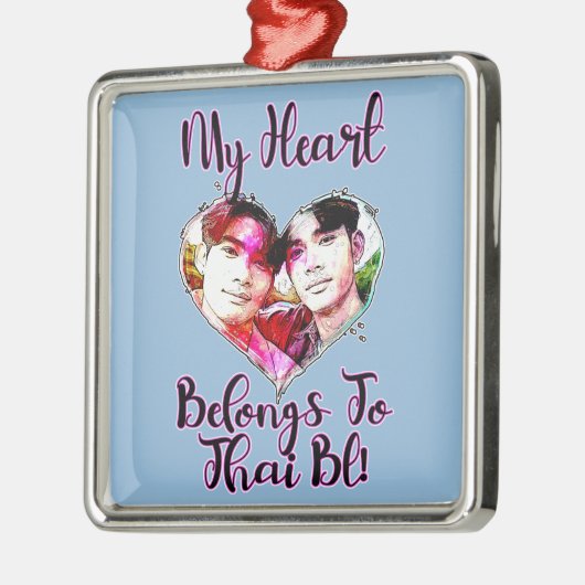 Mijn hart ligt bij Thai BL Metalen Ornament (Links)