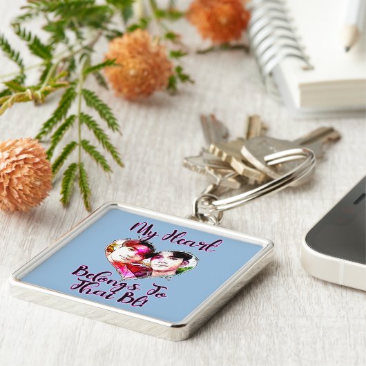 Mijn hart ligt bij Thai BL Sleutelhanger (Zijkant)