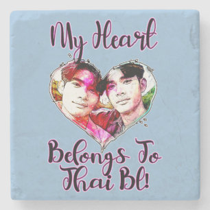 Mijn hart ligt bij Thai BL Stenen Onderzetter