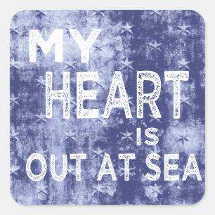 Mijn hart ligt buiten in het Zee Vierkante Sticker