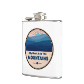 Mijn hart ligt in de bergen heupfles (Links)