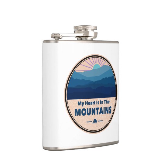 Mijn hart ligt in de bergen heupfles (Rechts)