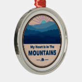 Mijn hart ligt in de bergen metalen ornament (Rechts)