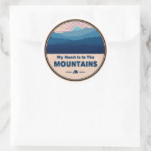 Mijn hart ligt in de bergen ronde sticker (Tas)