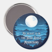 Mijn hart ligt in de Blue Ridge Mountains magneet (Voorkant / Achterkant)