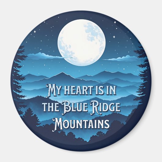 Mijn hart ligt in de Blue Ridge Mountains magneet (Voorkant)