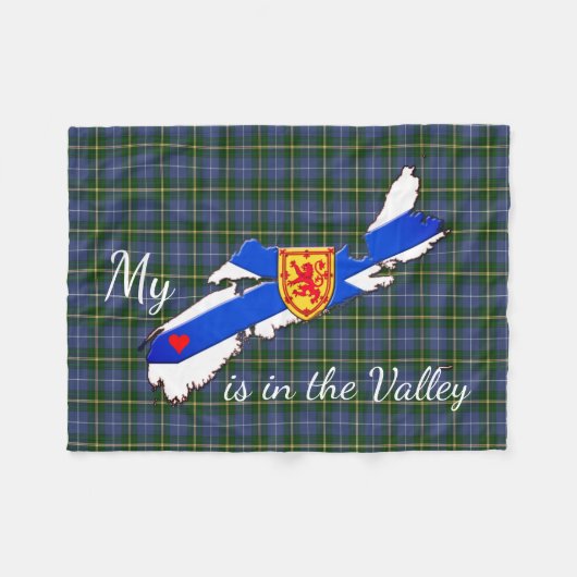Mijn hart ligt in de vallei van Nova Scotia. Fleece Deken (Voorkant (Horizontaal))