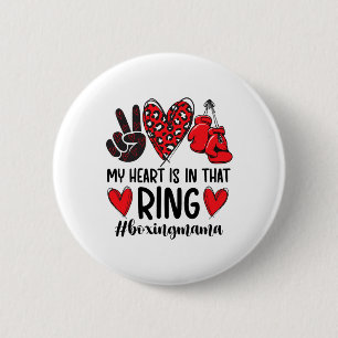 Mijn hart ligt in die ring boksen mama boksen moed ronde button 5,7 cm