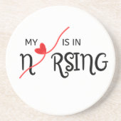 Mijn hart ligt in het verpleegkundig Drink Onderze Zandsteen Onderzetter (Voorkant)