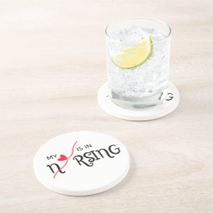Mijn hart ligt in het verpleegkundig Drink Onderze Zandsteen Onderzetter
