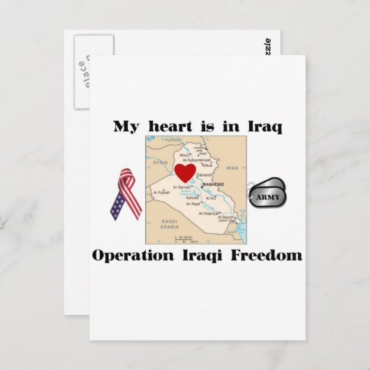 Mijn hart ligt in Irak Briefkaart (Voorkant / Achterkant)