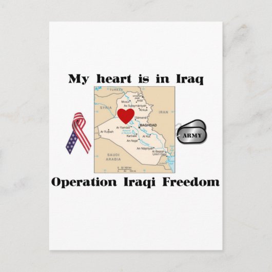 Mijn hart ligt in Irak Briefkaart (Voorkant)