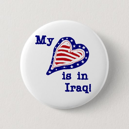Mijn hart ligt in Irak Tshirts en geschenken Ronde Button 5,7 Cm (Voorkant)